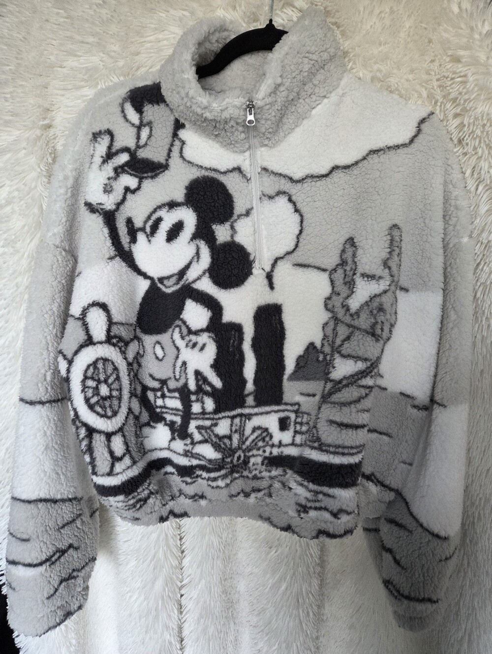 Disney Mickey Mouse Steamboat Willie Sherpa Sweater